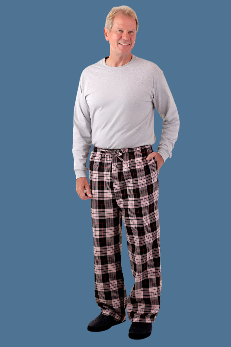 Men's Flannel PJ Bottoms by Buck & Buck in Black, and available in different sizes. This sleepwear item is part of our pajamas collection.