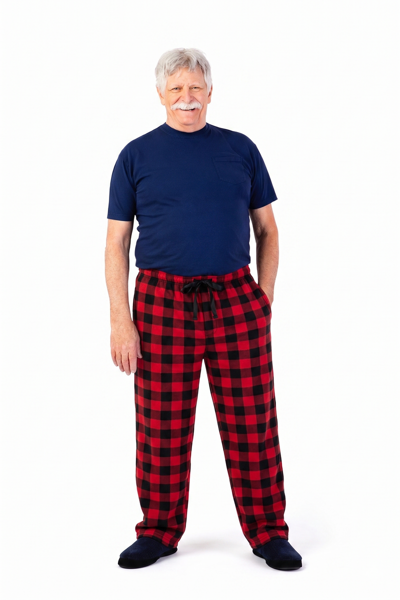 Men's Flannel PJ Bottoms by Buck & Buck in red, and available in different sizes. This sleepwear item is part of our pajamas collection.