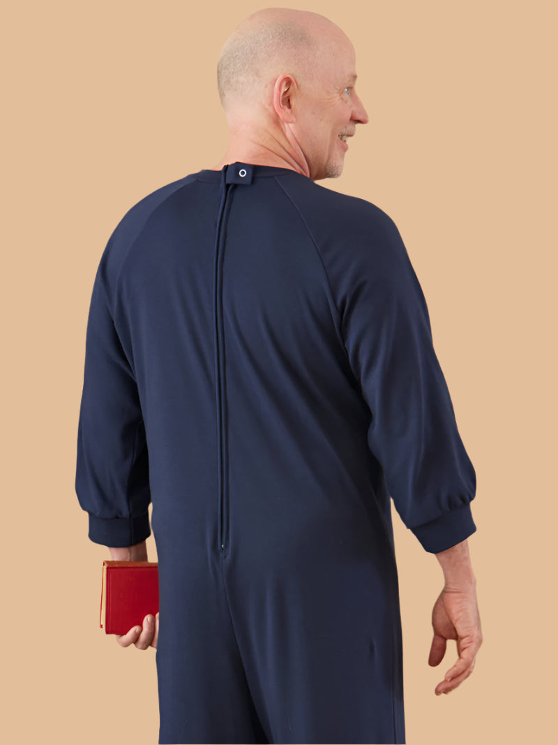 Men's Knicker Back-Zip Sleep Suit by Buck & Buck in Charcoal, and available in different sizes. This one-piece garments item is part of our sleepwear & loungewear collection.
