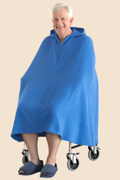 Men's Terry Shower Robe by Buck & Buck in Light Blue, and available only in a one-size option. This sleepwear item is part of our robes collection.