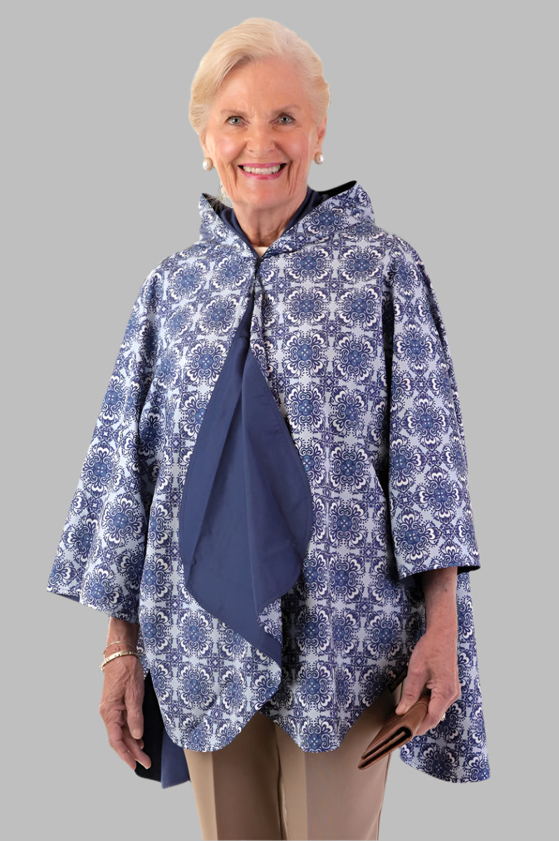 Light Weight Reversible Rain Poncho for women by Buck & Buck in Navy, and available only in a one-size option. This outerwear & layering item is part of our ponchos collection.