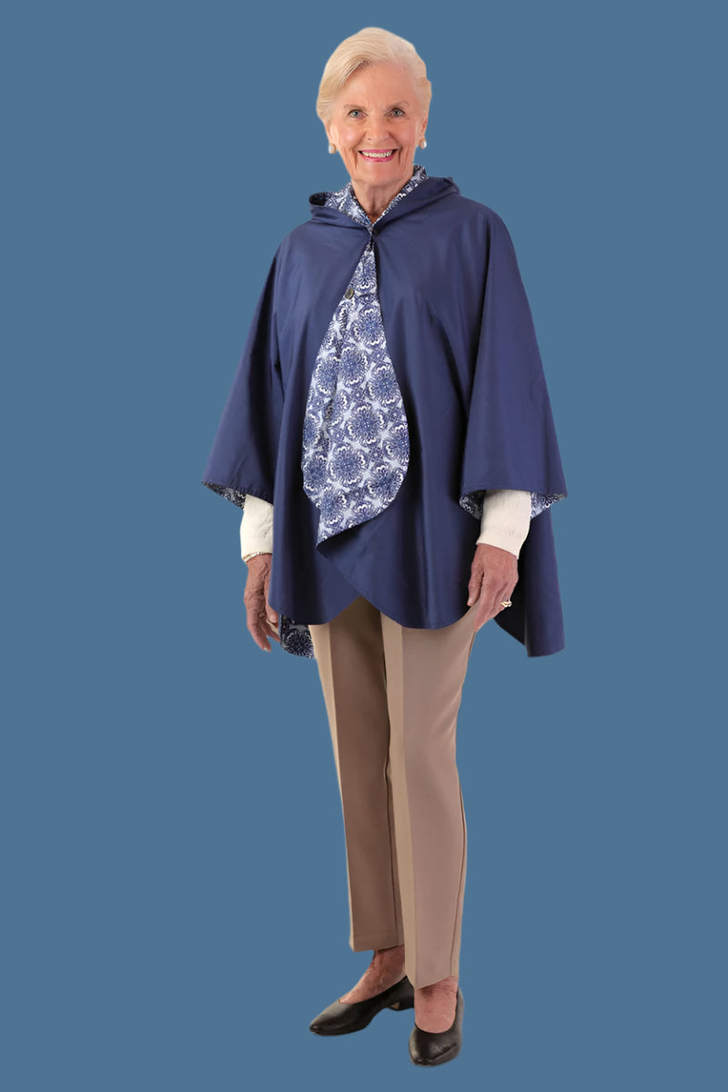 Light Weight Reversible Rain Poncho for women by Buck & Buck, and available only in a one-size option. This outerwear & layering item is part of our ponchos collection.
