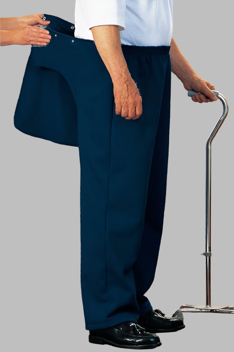 Men's Fleece Back-Flap Pants by Buck & Buck in Navy, and available in different sizes. This bottoms item is part of our trousers collection.
