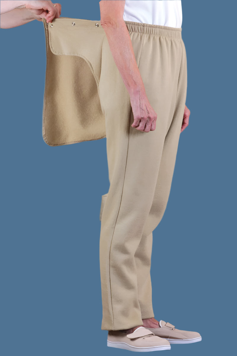 Women's Fleece Back-Flap Pants by Buck & Buck in Khaki, and available in different sizes. This bottoms item is part of our trousers collection.