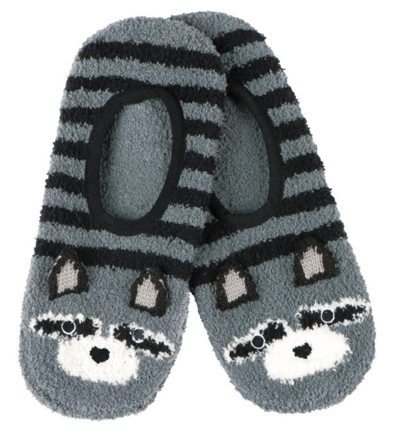 Non-Skid Ankle Socks by Snoozies in the raccoon design and available only in a one-size option. This socks & hosiery item is part of our ankle socks collection.