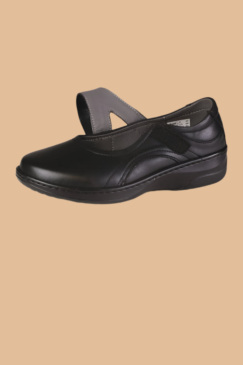 The Golda Mary Jane Shoe for women by Buck & Buck in Black, and available in different sizes. This footwear item is part of our flats collection.