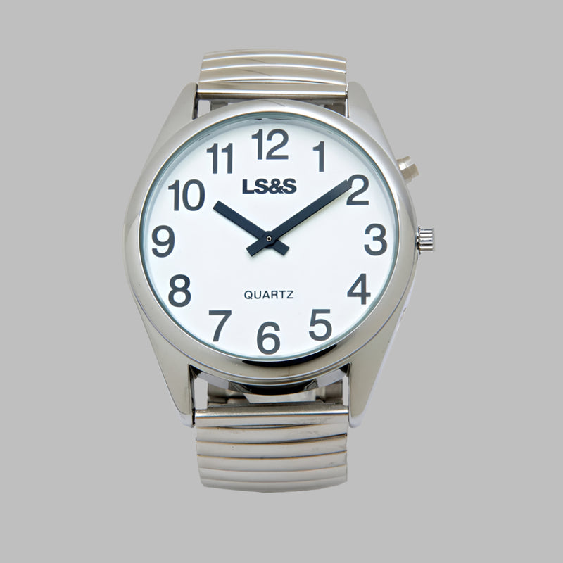 X-Large Face Talking Watch by Buck & Buck in Silver, and available only in a one-size option. This accessories & home item is part of our watches collection.
