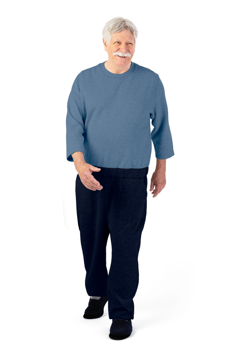 Men's Long Sleeve Fleece Jumpsuit by Buck & Buck in Blue Top/Navy Pants, and available in different sizes. This one-piece garments item is part of our one-pieces collection.