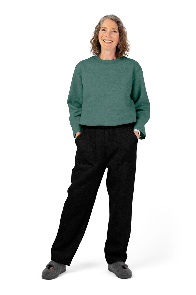 Women's Long Sleeve Fleece Jumpsuit by Buck & Buck in Green Top/Black Pants, and available in different sizes. This one-piece garments item is part of our one-pieces collection.