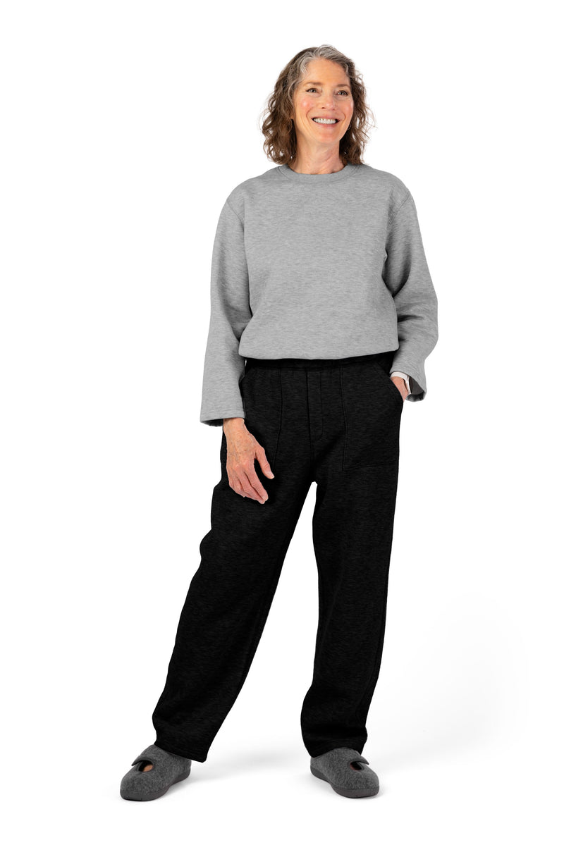 Women's Long Sleeve Fleece Jumpsuit by Buck & Buck in Gray Top/Black Pants, and available in different sizes. This one-piece garments item is part of our one-pieces collection.