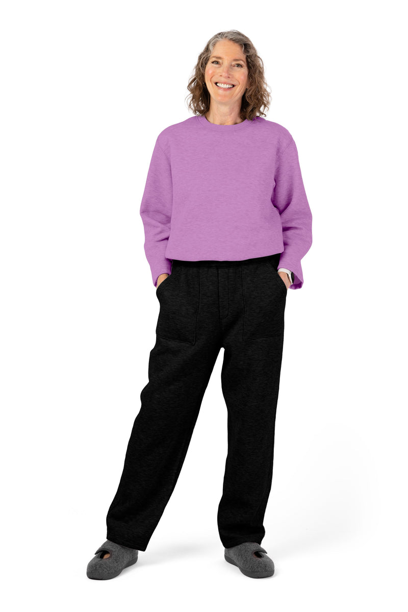 Women's Long Sleeve Fleece Jumpsuit by Buck & Buck in Pink Top/Black Pants, and available in different sizes. This one-piece garments item is part of our one-pieces collection.