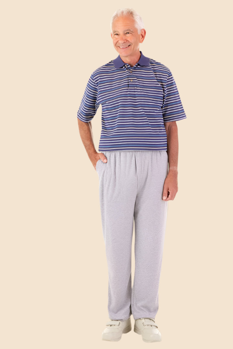 Men's Lightweight Short-Sleeve Polo Jumpsuit by Buck & Buck in Tan/Beige Top/Brown Pants, and available in different sizes. This one-piece garments item is part of our one-pieces collection.