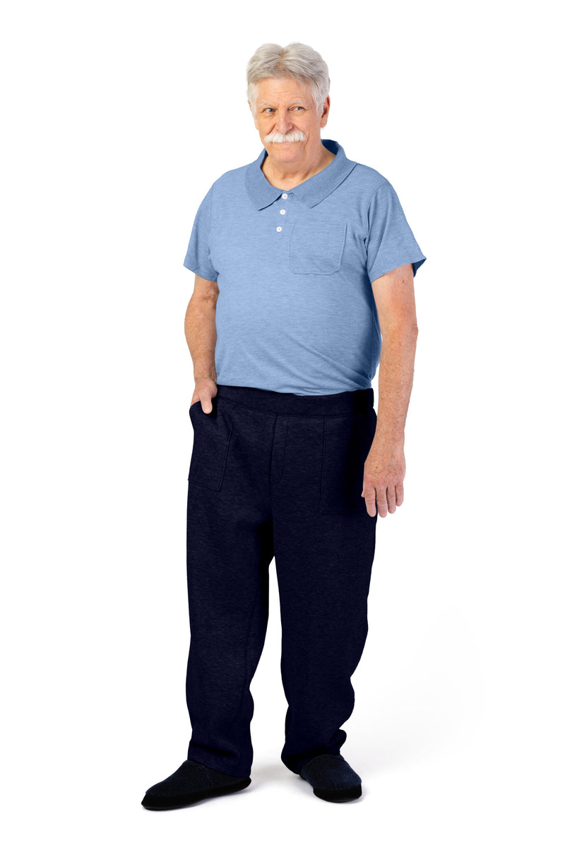 Men's Polo Jumpsuit by Buck & Buck in Medium Blue Top/Navy Pants, and available in different sizes. This one-piece garments item is part of our one-pieces collection.