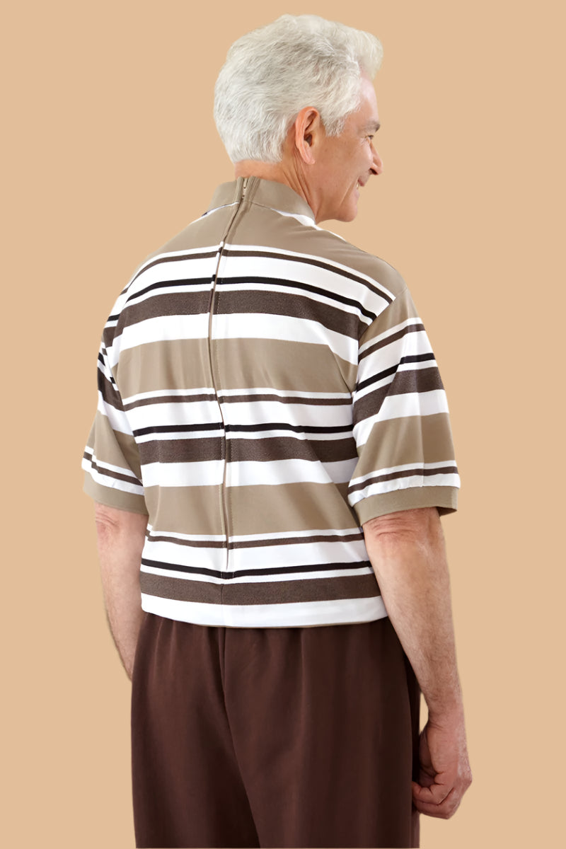 Men's Lightweight Short-Sleeve Polo Jumpsuit by Buck & Buck in Burgundy Top/Black Pants, and available in different sizes. This one-piece garments item is part of our one-pieces collection.