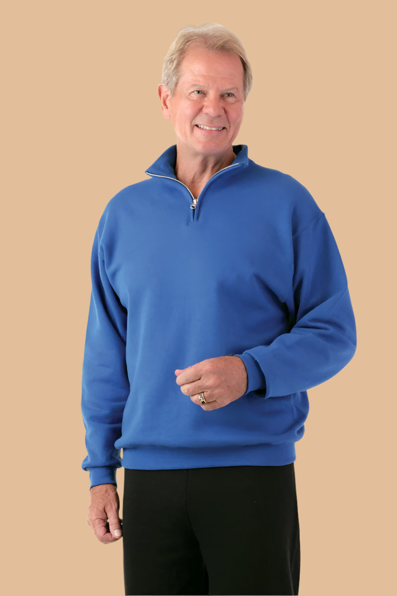 Men's 1/4 Zip Jumpsuit by Buck & Buck in Royal Top/Black Pants, and available in different sizes. This one-piece garments item is part of our one-pieces collection.