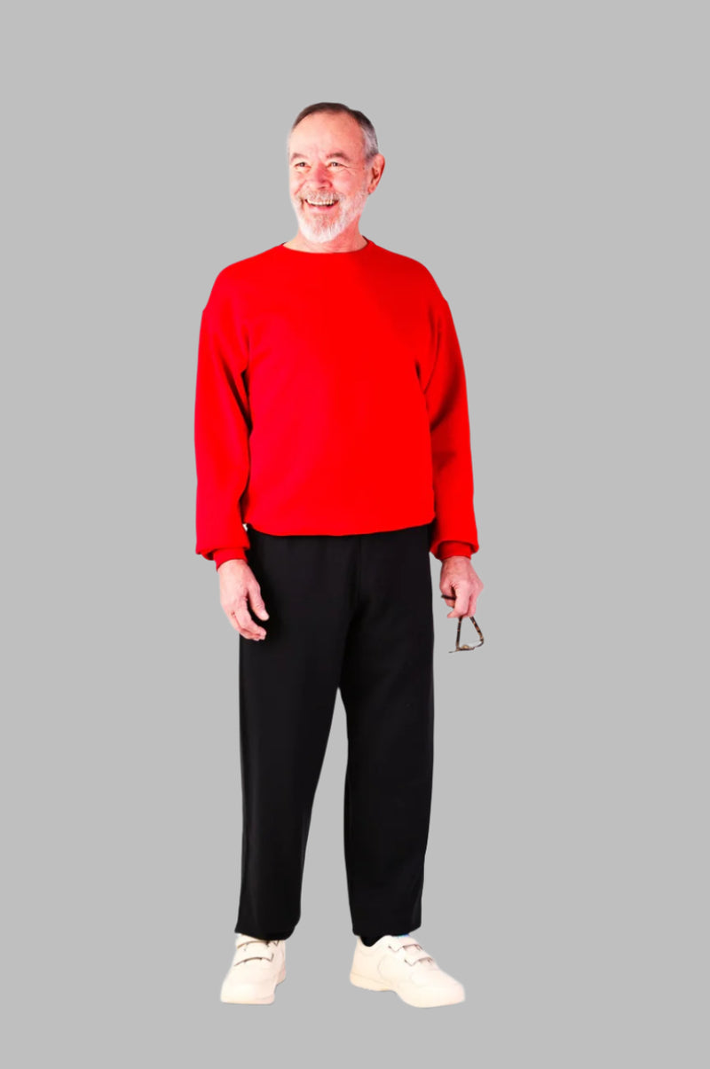 Men's Two-Tone Jumpsuit by Buck & Buck in Red Top/Black Pants, and available in different sizes. This one-piece garments item is part of our one-pieces collection.