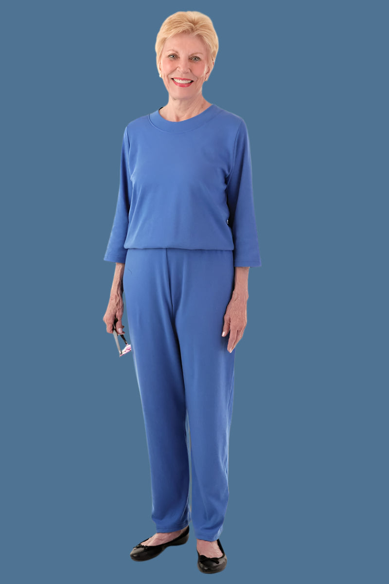 Women's Basic Perfect-Fit Jumpsuit by Buck & Buck in Royal, and available in different sizes. This one-piece garments item is part of our one-pieces collection.