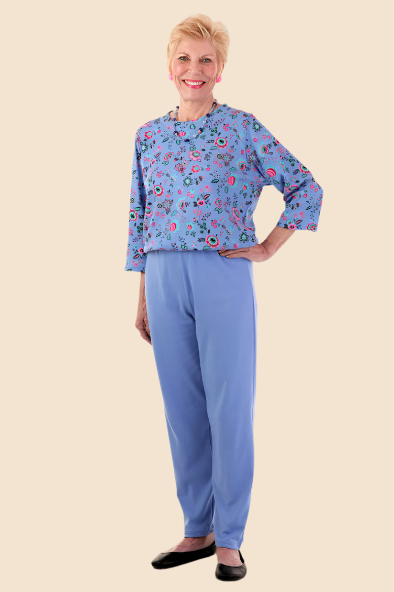 Printed Top Perfect Fit Jumpsuit for women by Buck & Buck in Royal, and available in different sizes. This one-piece garments item is part of our one-pieces collection.