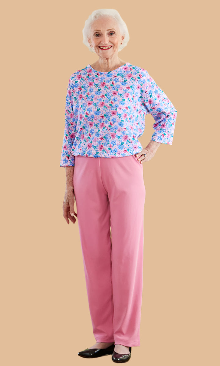 Printed Top Perfect Fit Jumpsuit for women by Buck & Buck in rose, and available in different sizes. This one-piece garments item is part of our one-pieces collection.