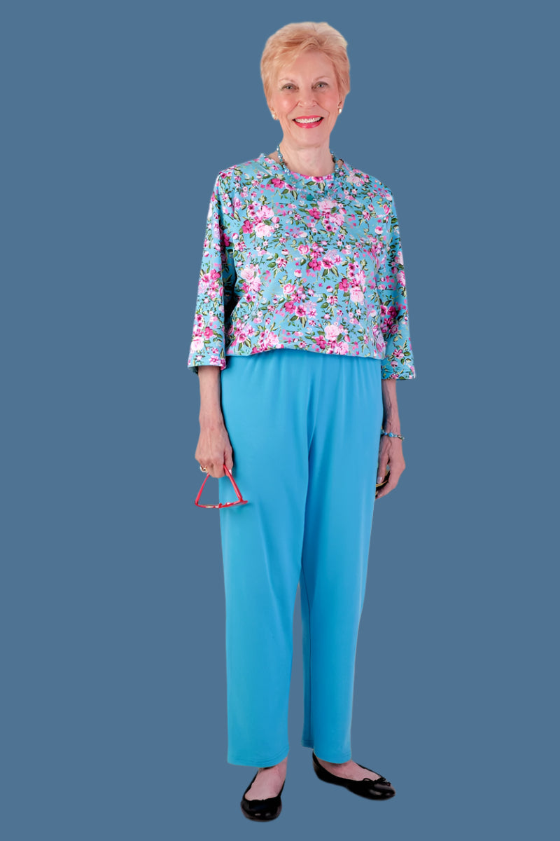 Printed Top Perfect Fit Jumpsuit for women by Buck & Buck in turquoise, and available in different sizes. This one-piece garments item is part of our one-pieces collection.