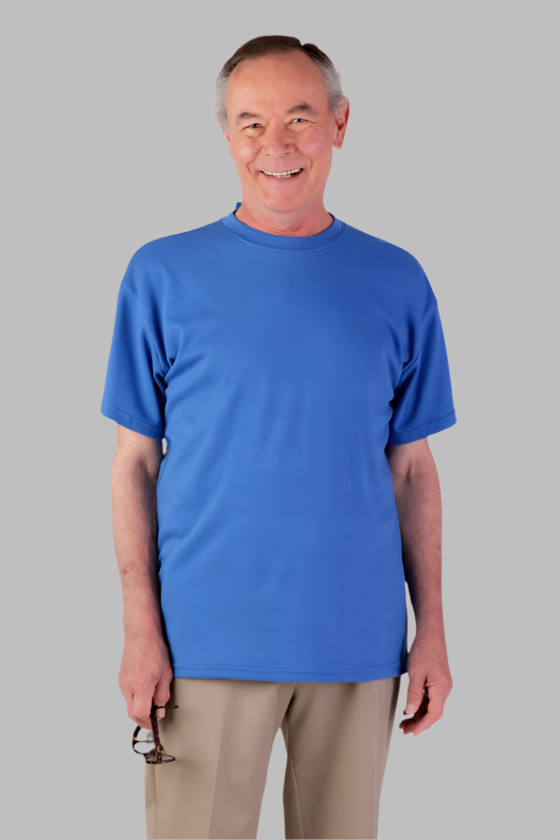Men's Short Sleeve Wrap Back T-Shirt by Buck & Buck in Royal, and available in different sizes. This tops item is part of our t-shirts collection.