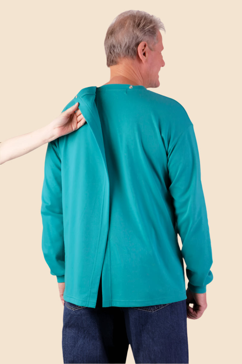 Men's Long Sleeve Wrap Back T-Shirt by Buck & Buck, and available in different sizes. This tops item is part of our t-shirts collection.