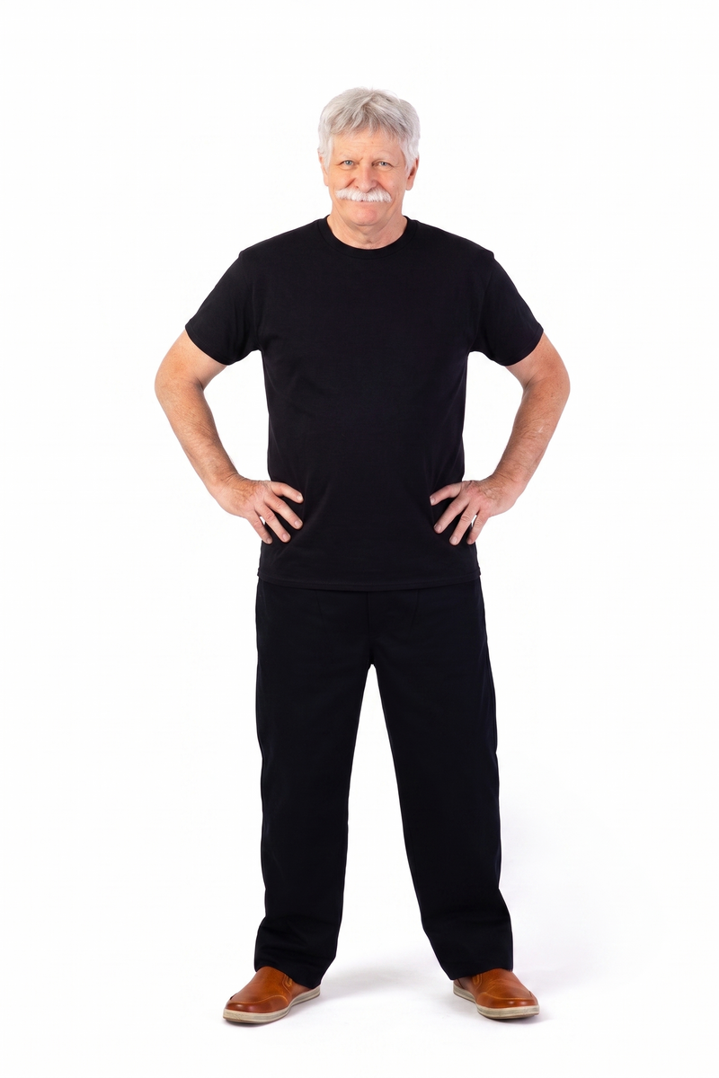 Men's Short Sleeve Solid T-Shirt by Buck & Buck in black, and available in different sizes. This tops item is part of our t-shirts collection.