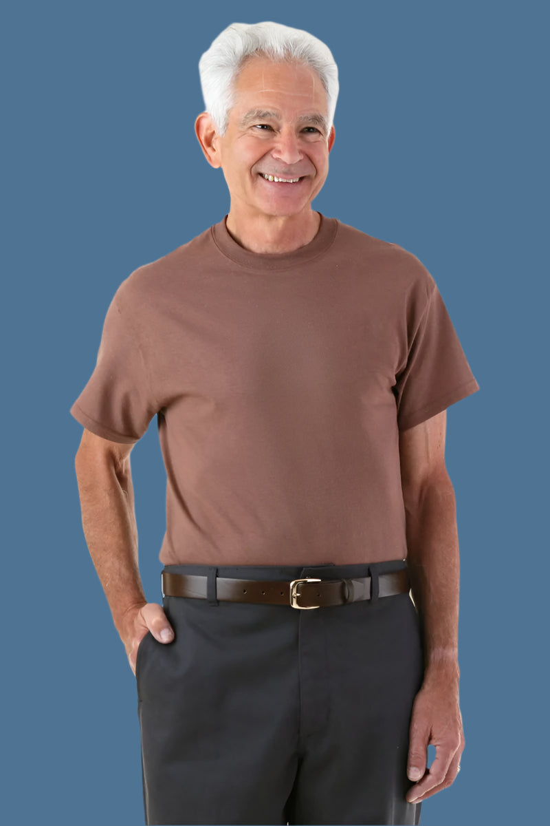 Men's Short Sleeve Solid T-Shirt by Buck & Buck, and available in different sizes. This tops item is part of our t-shirts collection.