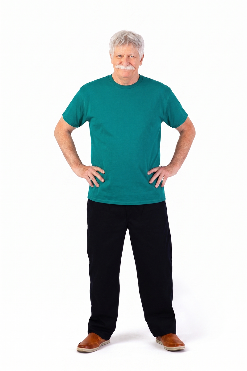Men's Short Sleeve Solid T-Shirt by Buck & Buck in jade, and available in different sizes. This tops item is part of our t-shirts collection.