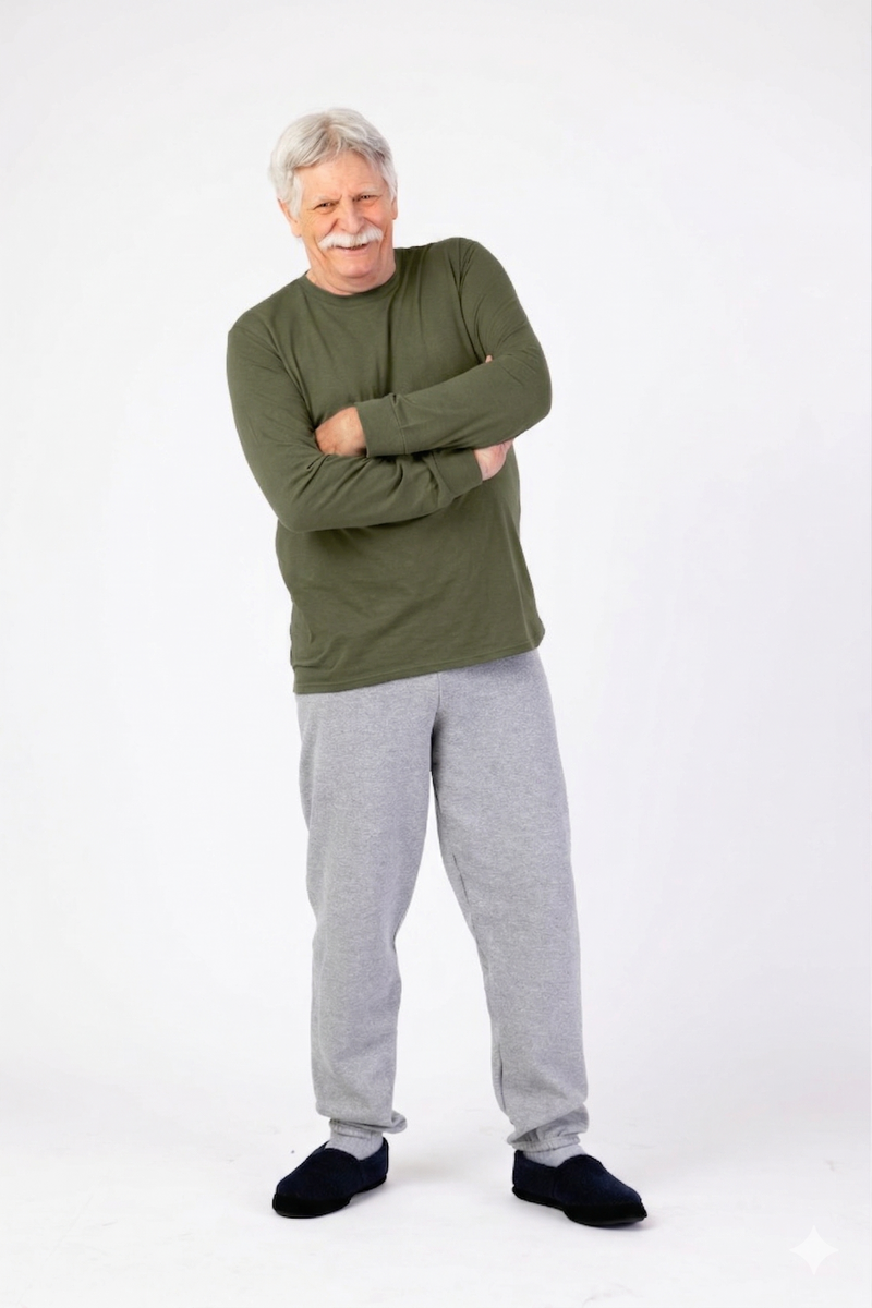 Men's Long Sleeve Solid T-Shirt by Buck & Buck in olive, and available in different sizes. This tops item is part of our t-shirts collection.
