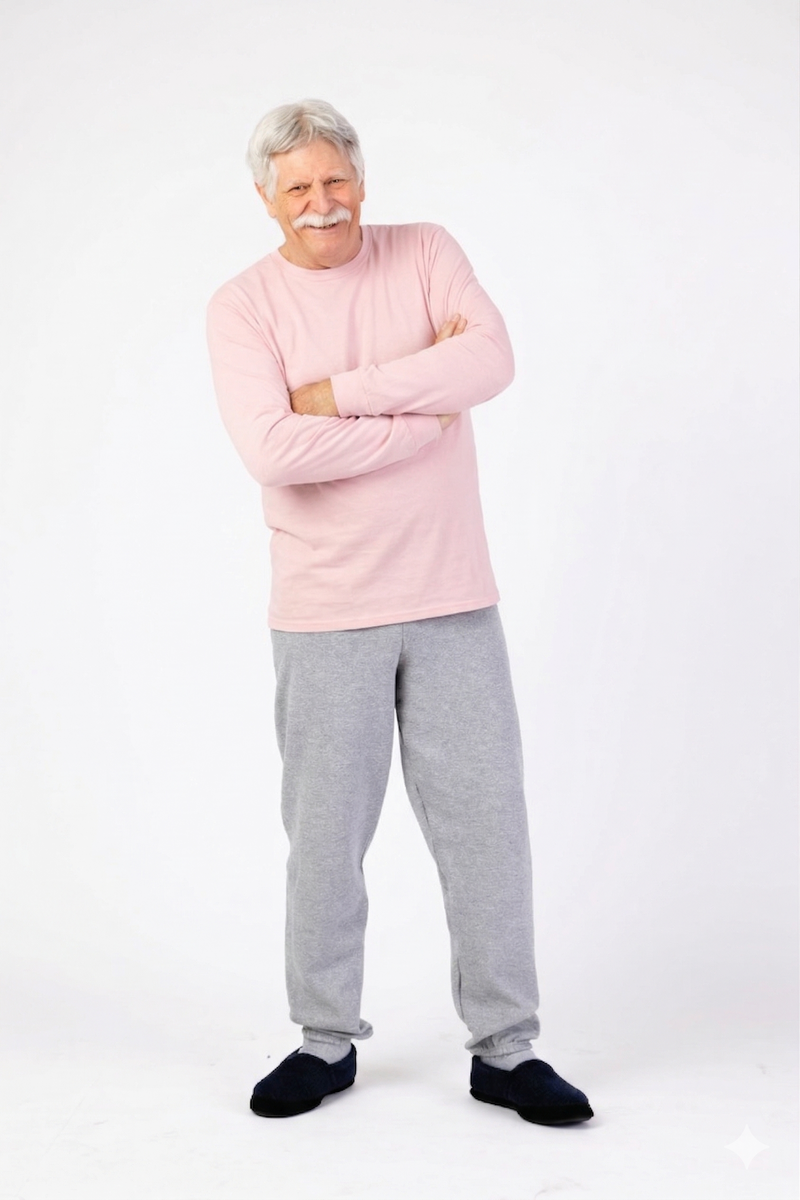 Men's Long Sleeve Solid T-Shirt by Buck & Buck in pink, and available in different sizes. This tops item is part of our t-shirts collection.
