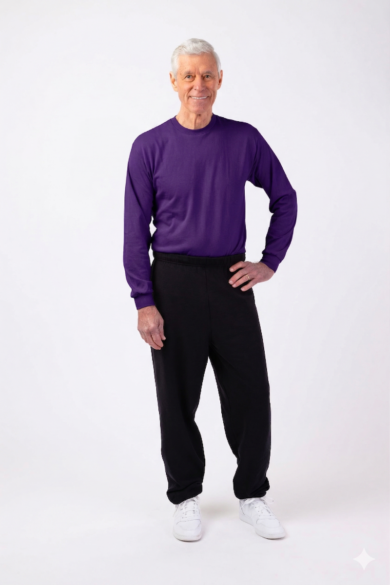 Men's Long Sleeve Solid T-Shirt by Buck & Buck in purple, and available in different sizes. This tops item is part of our t-shirts collection.