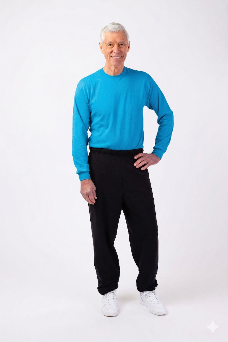 Men's Long Sleeve Solid T-Shirt by Buck & Buck in turquoise, and available in different sizes. This tops item is part of our t-shirts collection.