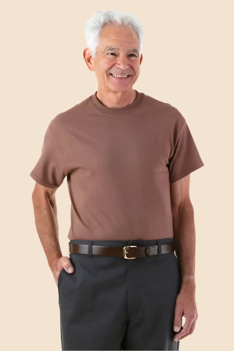 Men's Short Sleeve Solid Snap Back T-Shirt by Buck & Buck, and available in different sizes. This tops item is part of our t-shirts collection.