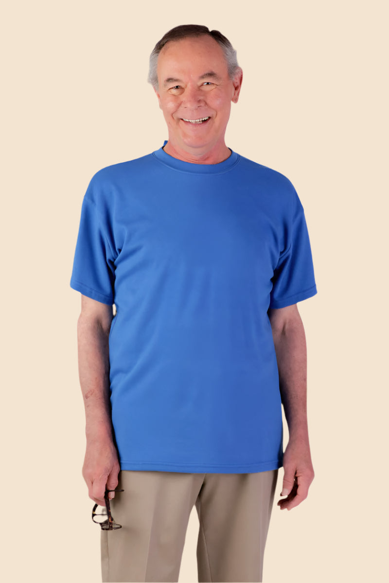 Men's Short Sleeve Solid Snap Back T-Shirt by Buck & Buck in Royal, and available in different sizes. This tops item is part of our t-shirts collection.