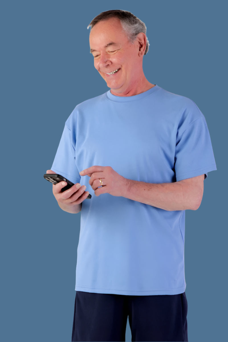 Men's Short Sleeve Solid Snap Back T-Shirt by Buck & Buck in Royal, and available in different sizes. This tops item is part of our t-shirts collection.