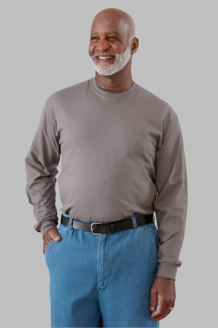 Men's Long Sleeve Solid T-Shirt by Buck & Buck, and available in different sizes. This tops item is part of our t-shirts collection.