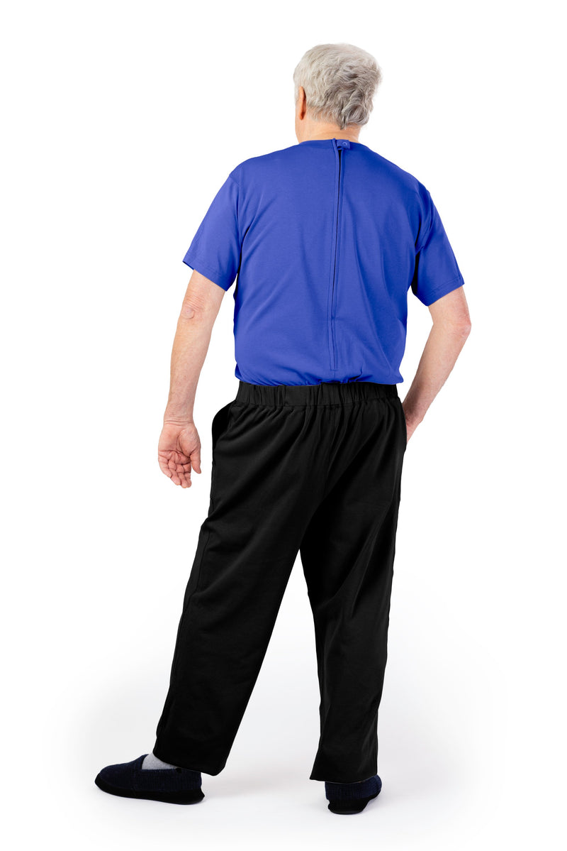 Men's Short Sleeve Jumpsuit by Buck & Buck in Royal Top/Black Pants, and available in different sizes. This one-piece garments item is part of our one-pieces collection.
