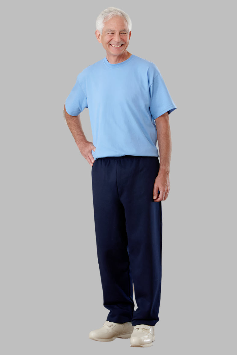 Men's Short Sleeve Basic T-Top Jumpsuit by Buck & Buck in Medium Blue Top/Navy Pants, and available in different sizes. This one-piece garments item is part of our one-pieces collection.