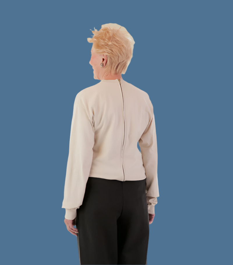 Women's Long Sleeve Basic T-Top Jumpsuit by Buck & Buck in Tan/Beige Top/Black Pants, and available in different sizes. This one-piece garments item is part of our one-pieces collection.