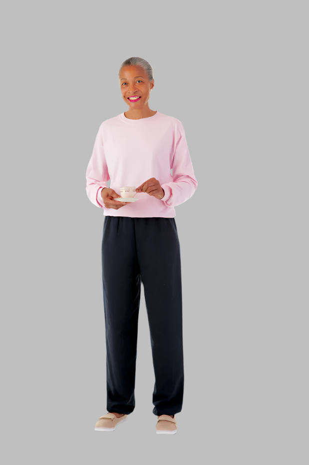 Women's Long Sleeve Basic T-Top Jumpsuit by Buck & Buck in Pink Top/Navy Pants, and available in different sizes. This one-piece garments item is part of our one-pieces collection.