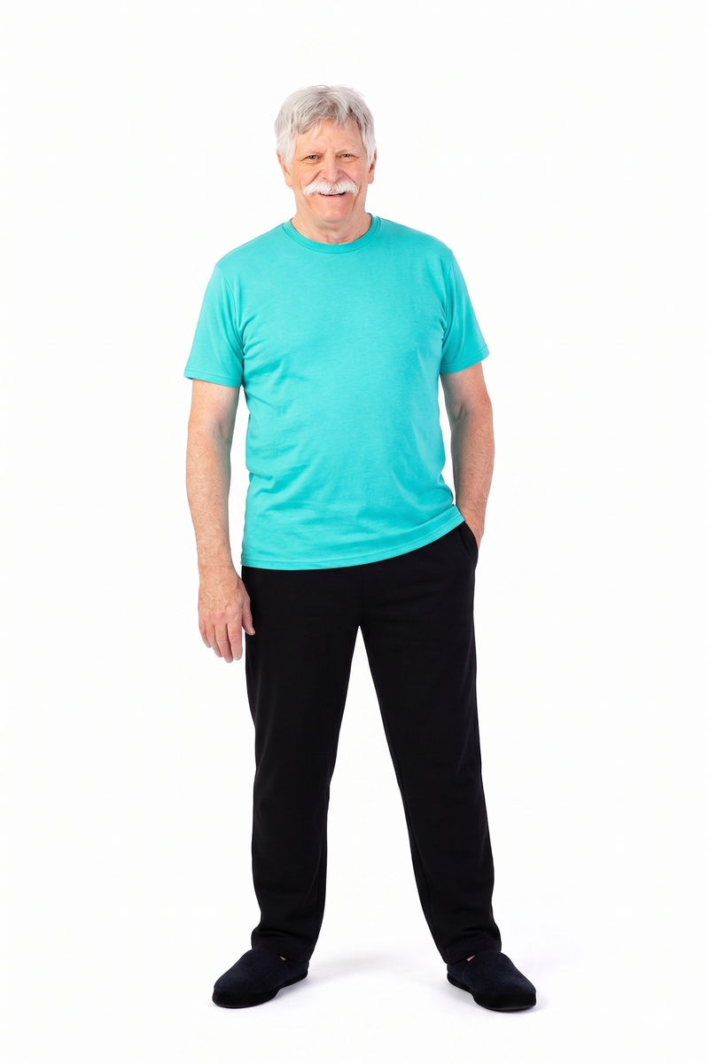 Men's Light Weight Short Sleeve T-Shirt by District in aqua, and available in different sizes. This tops item is part of our t-shirts collection.