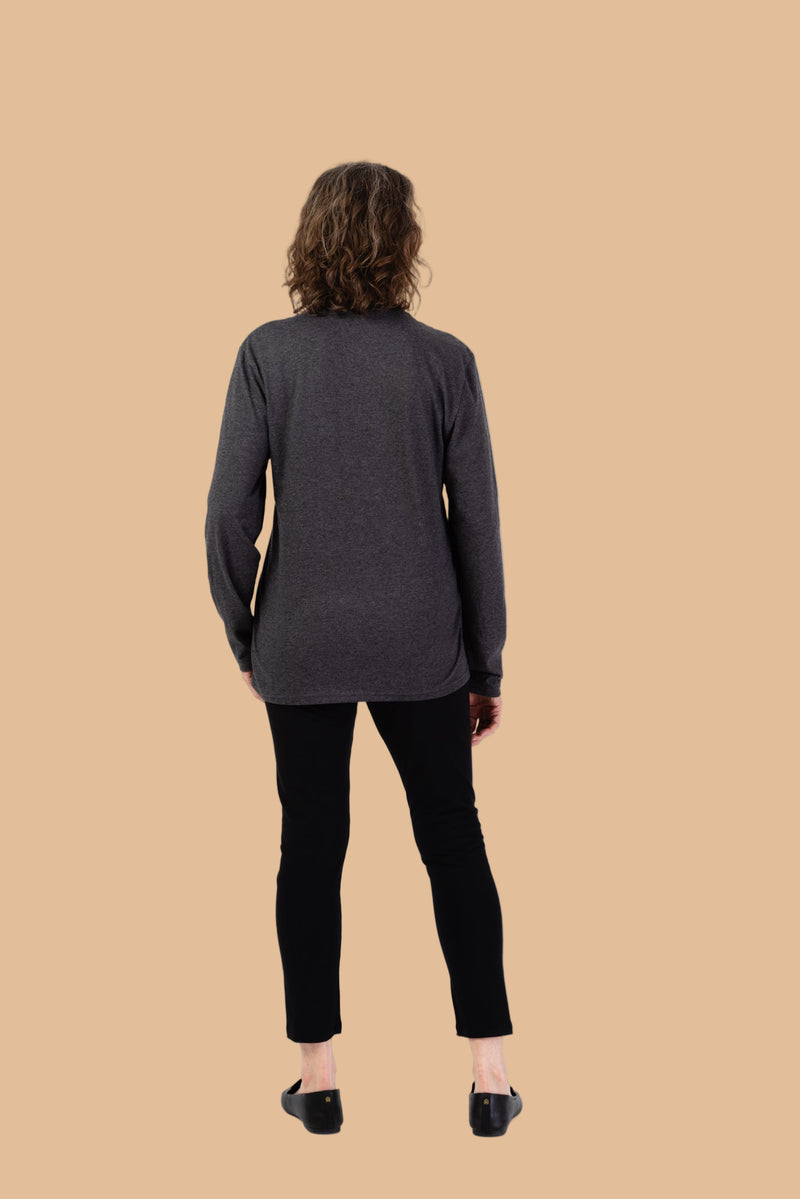 Women's Light Weight Long Sleeve T-Shirt by Buck & Buck in Charcoal, and available in different sizes. This tops item is part of our t-shirts collection.