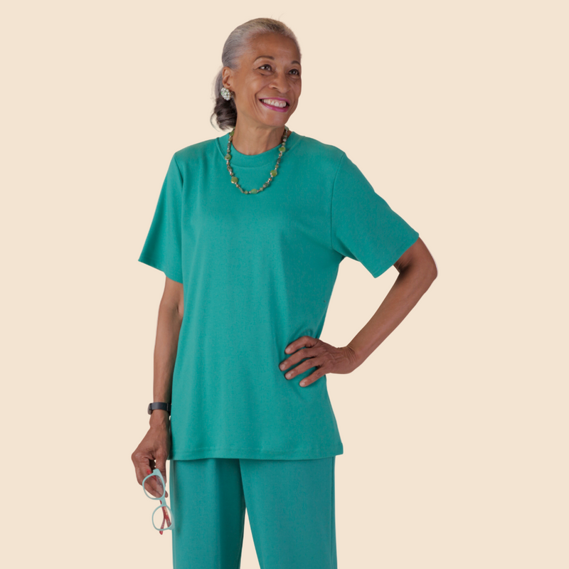 Women's Short Sleeve Adaptive Set by Buck & Buck, and available only in a one-size option. This bundles item is part of our outfit sets collection.