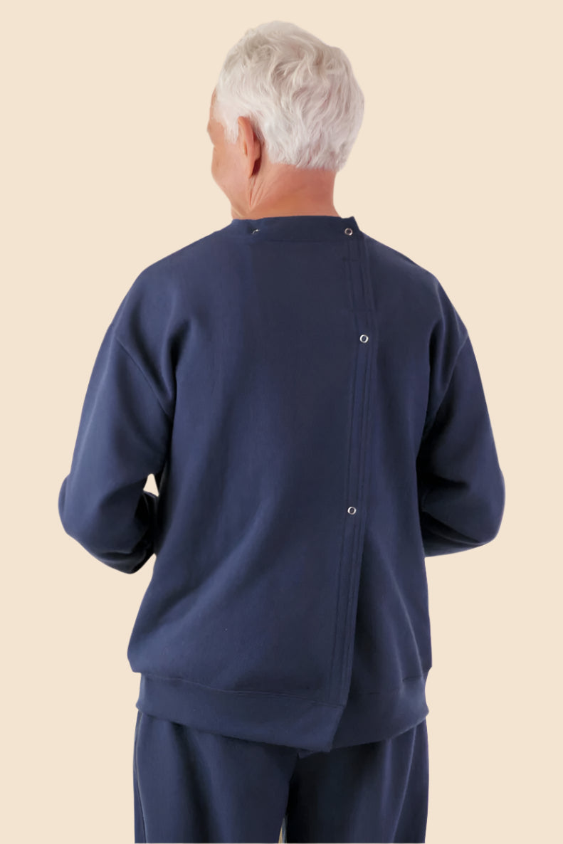 Men's Printed Snap Back Sweat Top by Buck & Buck in Black, and available in different sizes. This tops item is part of our sweatshirts collection.