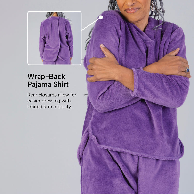 V-Neck So-Soft Wrap Back Top for women by Buck & Buck in plum, and available in different sizes. This tops item is part of our clothing tops collection.