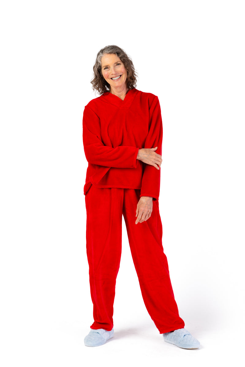 V-Neck So-Soft Wrap Back Top for women by Buck & Buck in red, and available in different sizes. This tops item is part of our clothing tops collection.