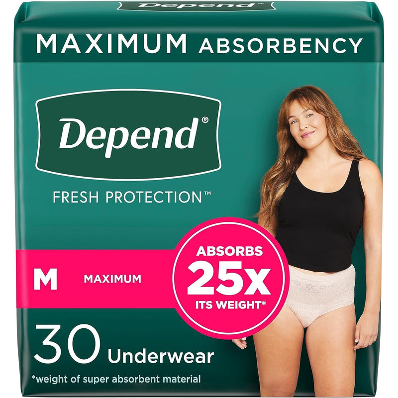 Depend Fresh Protection Underwear for Women by LL Medico, and available only in a one-size option. This undergarments item is part of our adult diapers collection.