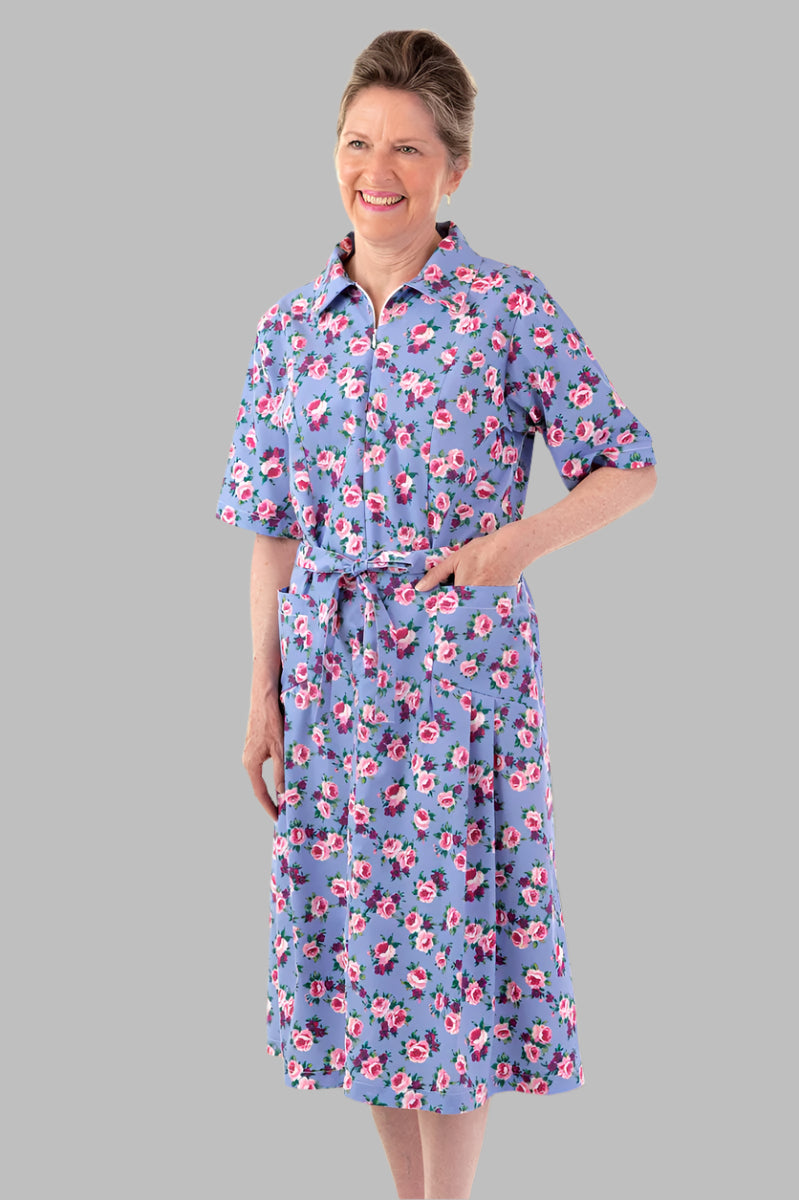 Short Sleeve Cotton/Poly House Dress for women by Buck & Buck in Lilac, and available in different sizes. This dresses & skirts item is part of our dresses collection.