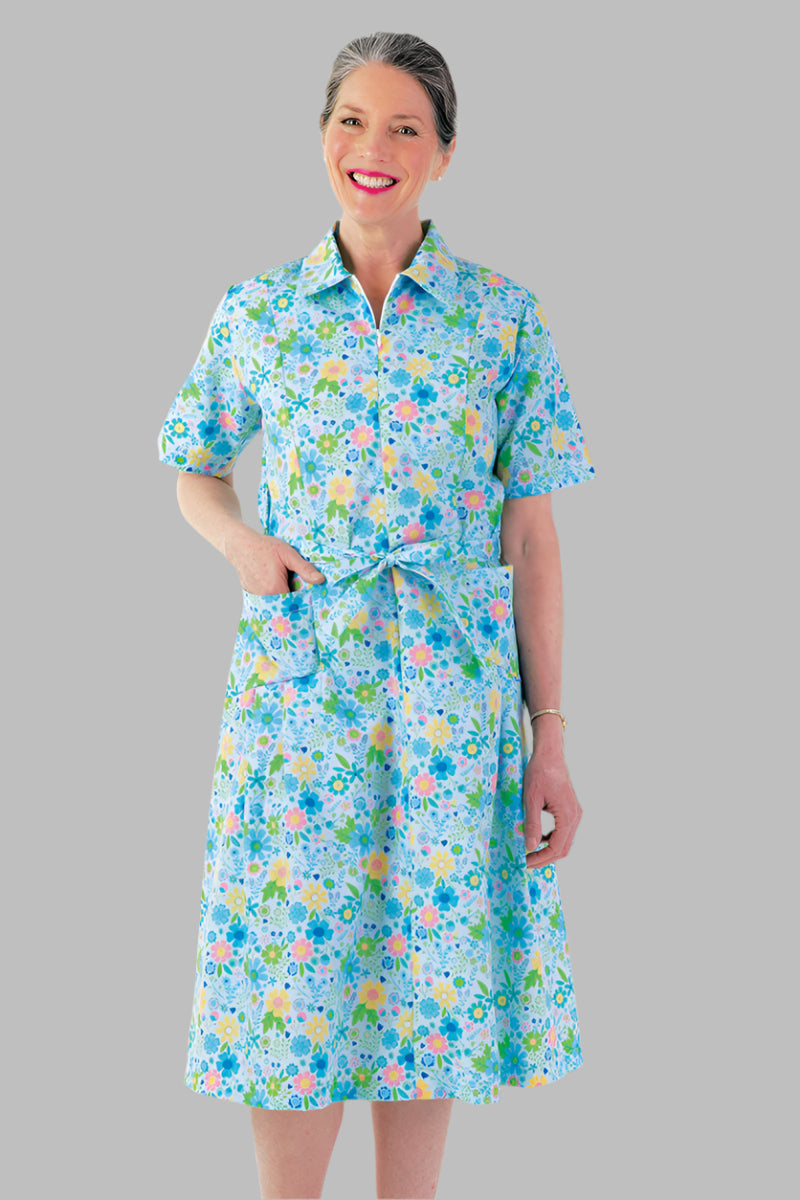 Short Sleeve Cotton/Poly House Dress for women by Buck & Buck in Turquoise, and available in different sizes. This dresses & skirts item is part of our dresses collection.